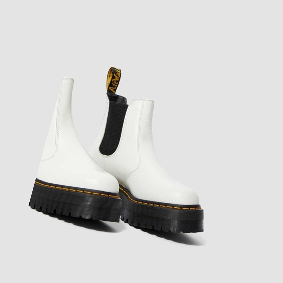 Dr Martens 2976 Smooth Platform Férfi Chelsea Bakancs Fehér | 572904AEM