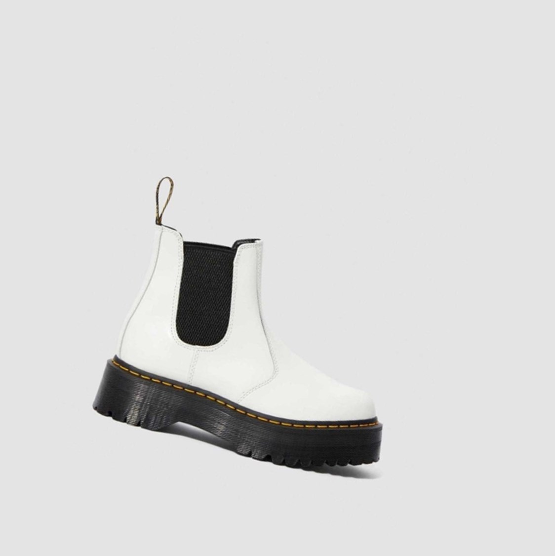 Dr Martens 2976 Smooth Platform Férfi Chelsea Bakancs Fehér | 572904AEM