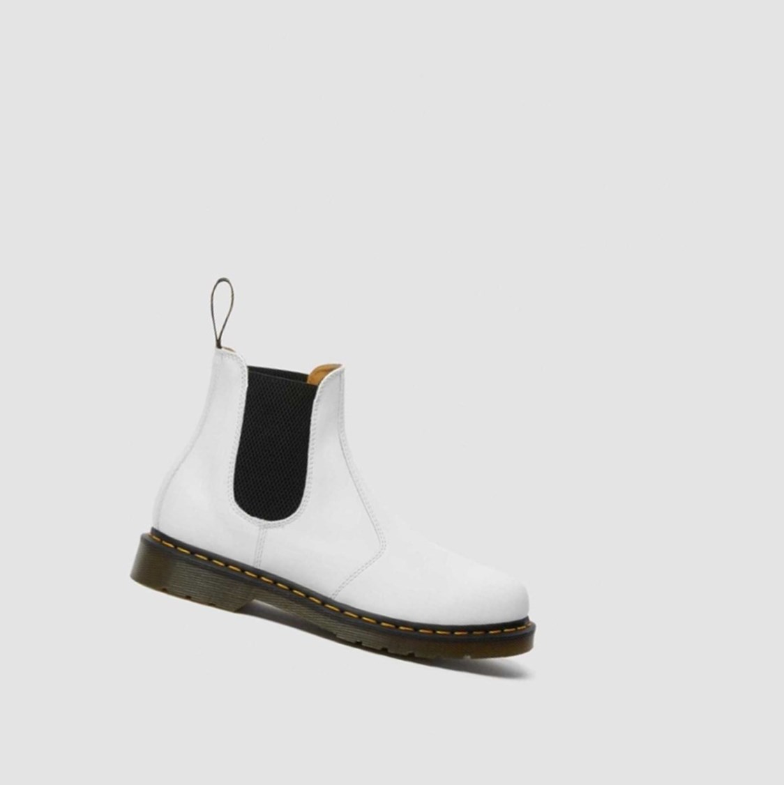 Dr Martens 2976 Yellow Stitch Smooth Férfi Chelsea Bakancs Fehér | 742896QOS