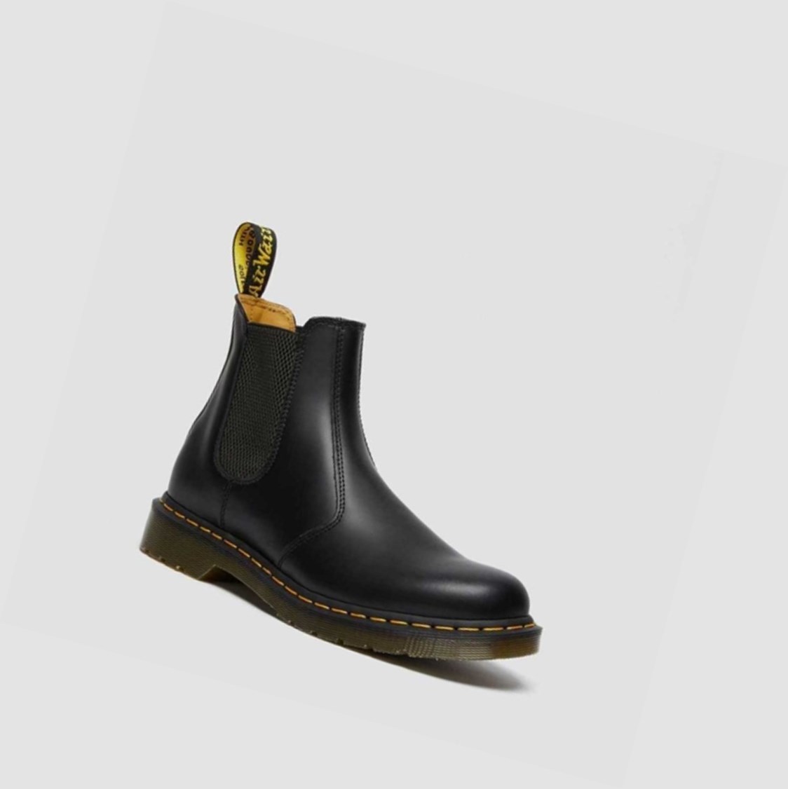 Dr Martens 2976 Yellow Stitch Smooth Férfi Chelsea Bakancs Fekete | 795184CRP