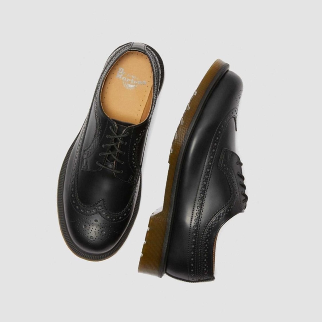 Dr Martens 3989 Smooth Férfi Brogue Cipők Fekete | 403687DBF