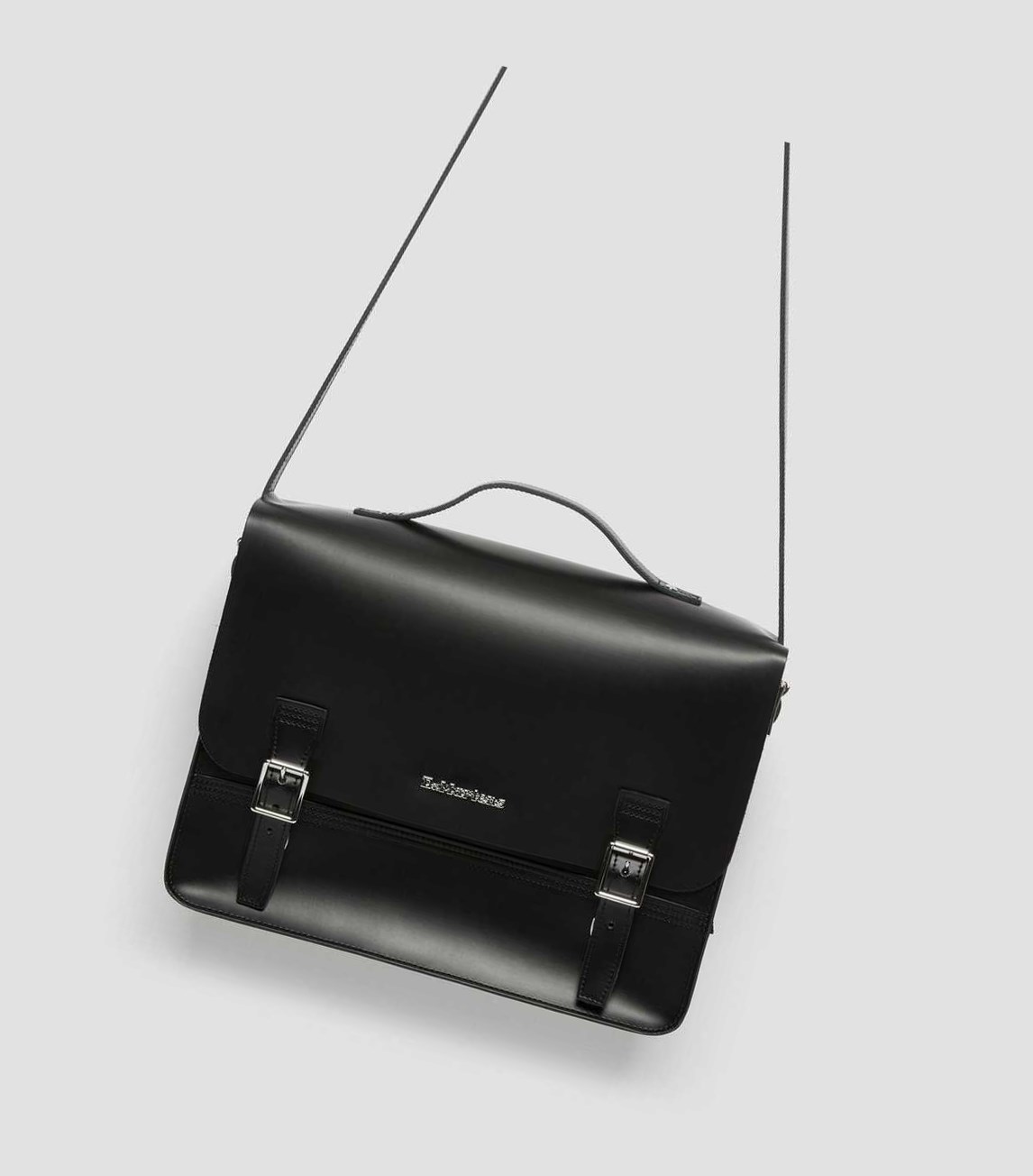 Dr Martens Bőr Box Crossbody Messenger Táska & Hátizsák Táska Fekete | 105367QFN