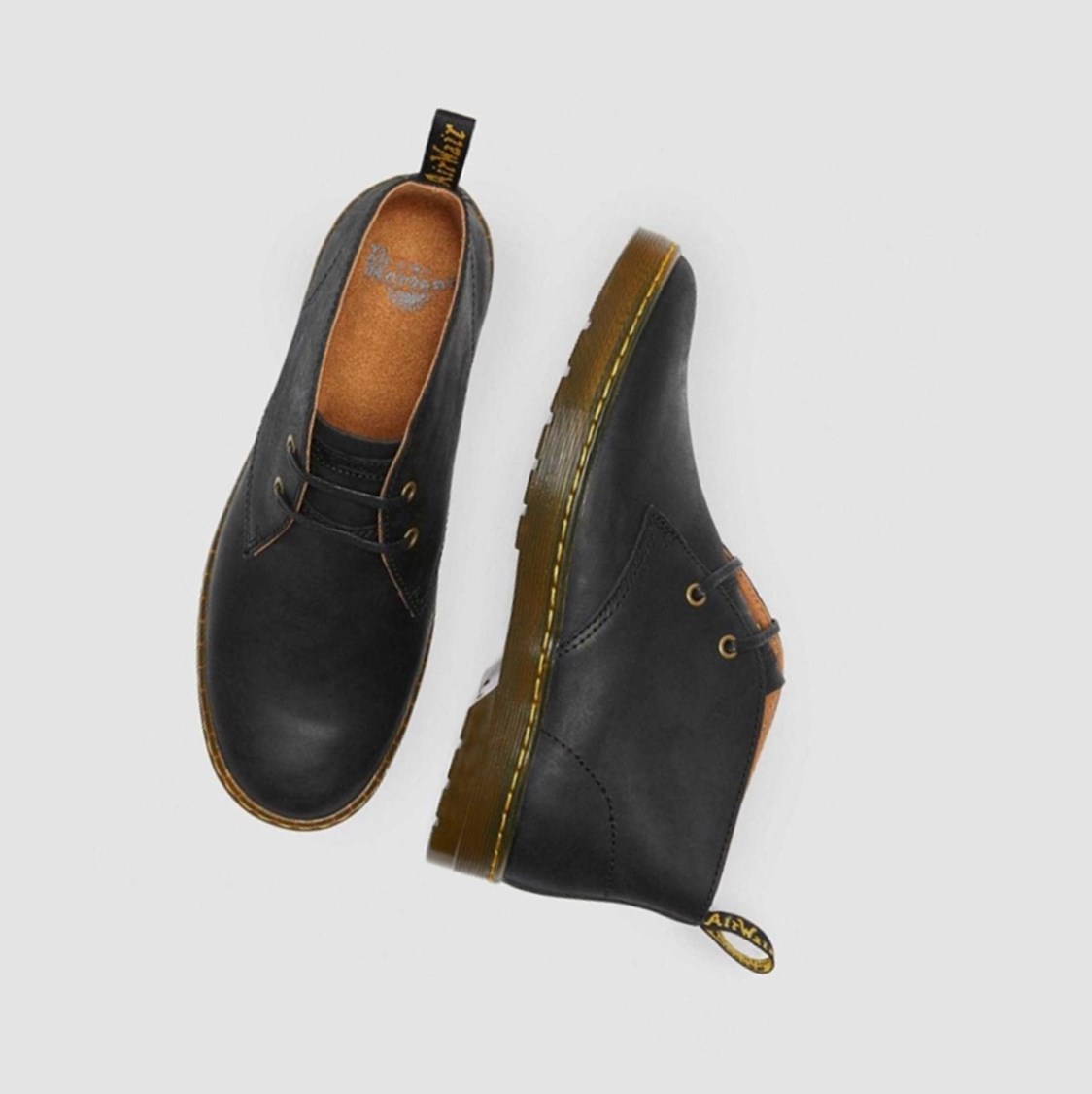 Dr Martens Cabrillo Wyoming Férfi Sivatagi Bakancs Fekete | 102453KUJ