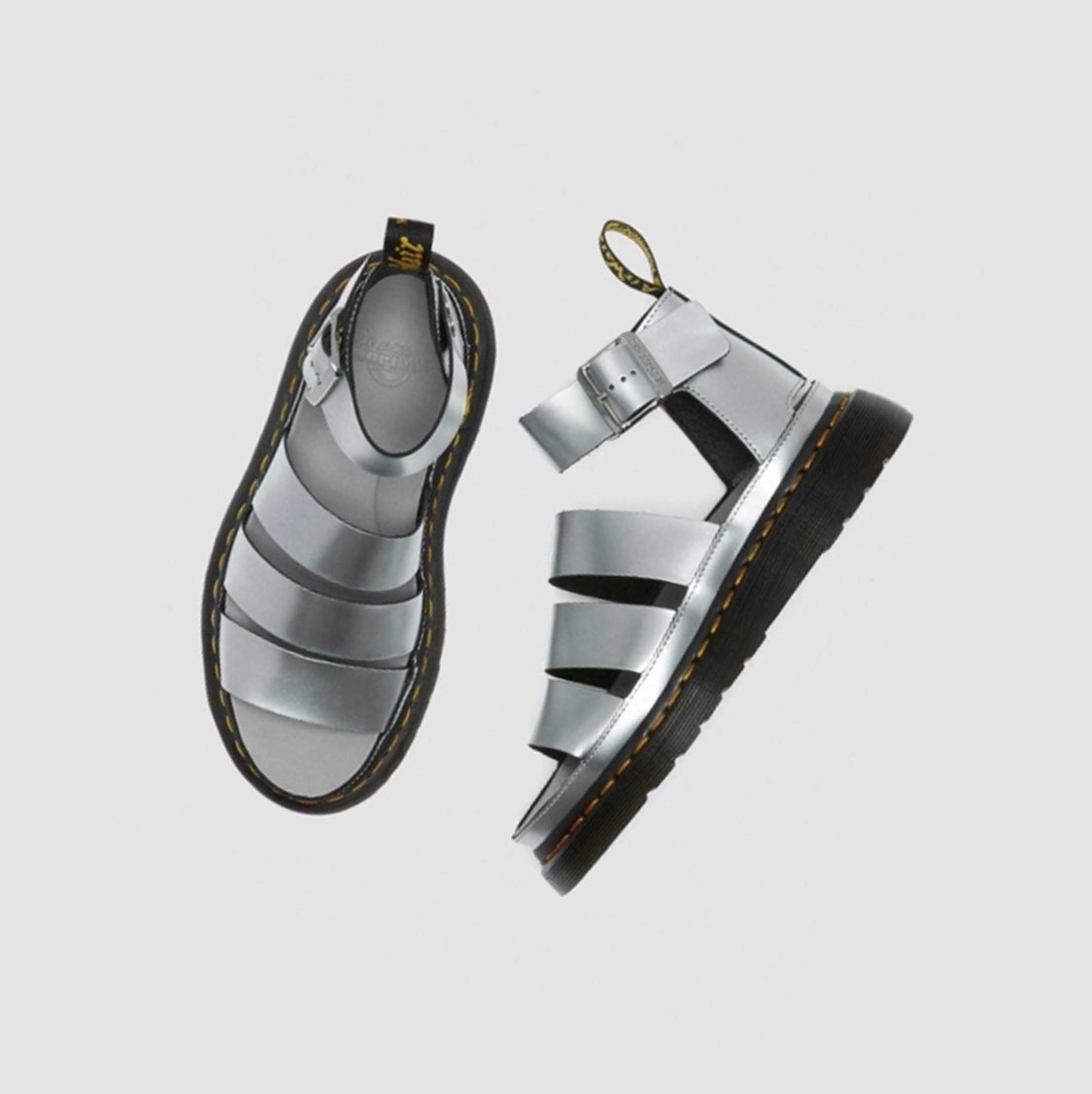 Dr Martens Clarissa II Metallic Sandals Női Szandál Titán | 620931AOL