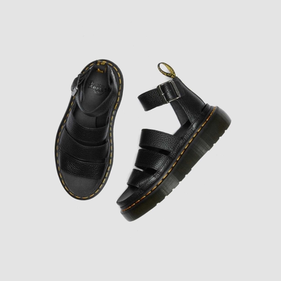 Dr Martens Clarissa II Női Platform Szandál Fekete | 526043KQL