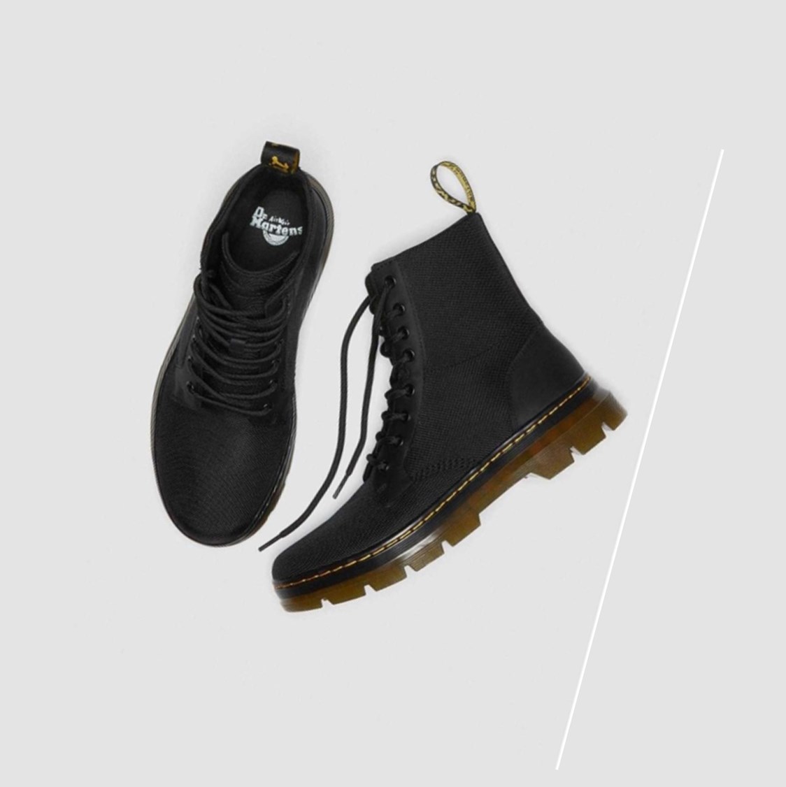 Dr Martens Combs Poly Férfi Alkalmi Bakancs Fekete | 647203BQA