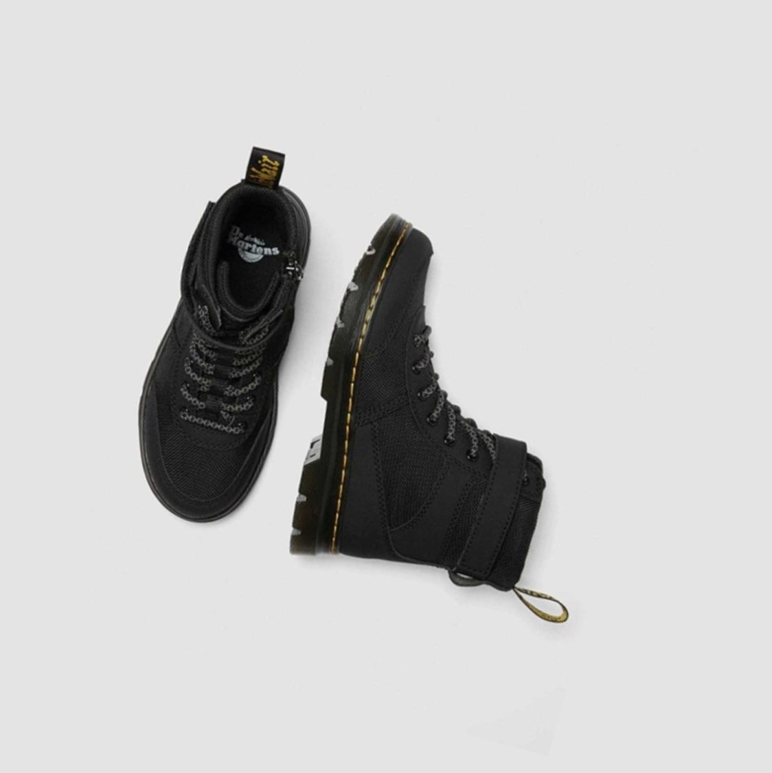 Dr Martens Combs Tech Junior Gyerek Alkalmi Bakancs Fekete | 653478CQA