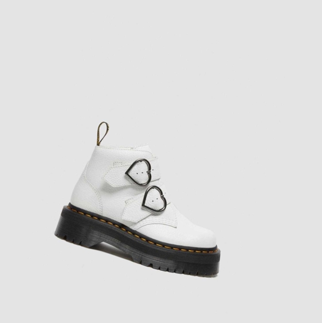 Dr Martens Devon Heart Női Platform Bakancs Fehér | 179284AIY