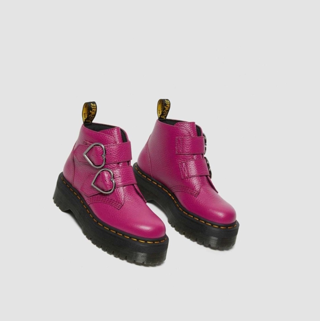 Dr Martens Devon Heart Női Platform Bakancs Rózsaszín | 705281QYT