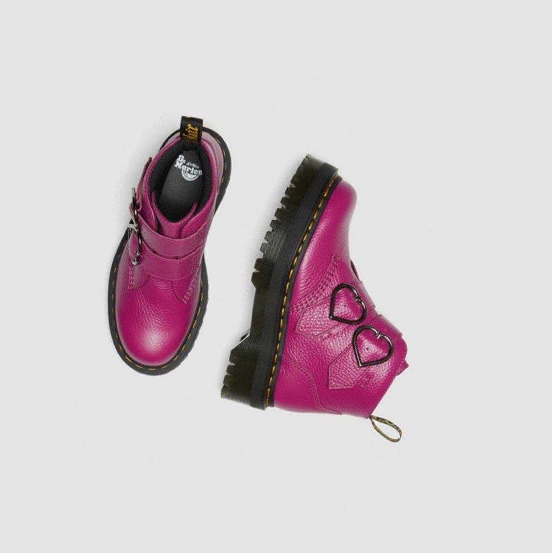 Dr Martens Devon Heart Női Platform Bakancs Rózsaszín | 705281QYT