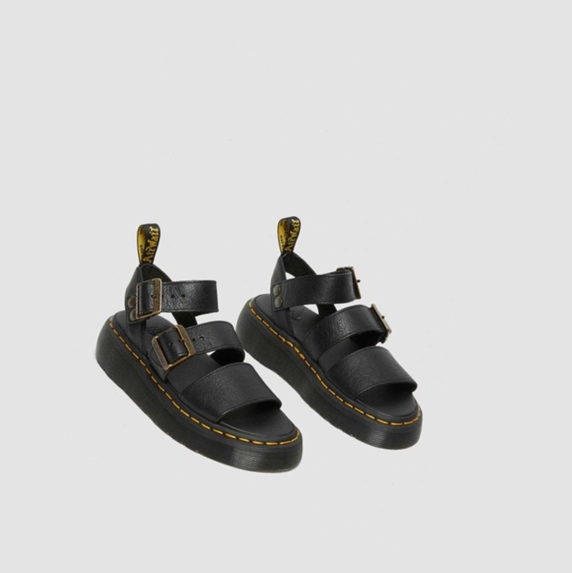 Dr Martens Gryphon Platform Gladiator Sandals Női Gladiátor Szandál Fekete | 053217XLI