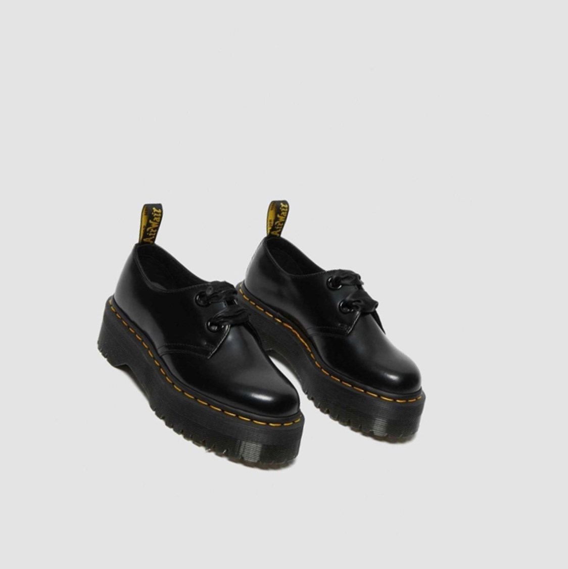 Dr Martens Holly Női Platform Cipő Fekete | 985034KQG