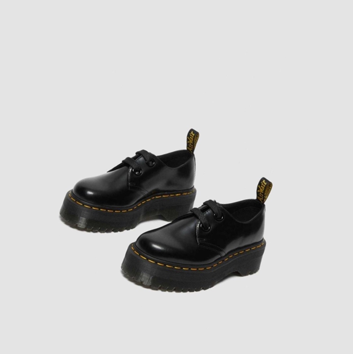 Dr Martens Holly Női Platform Cipő Fekete | 985034KQG