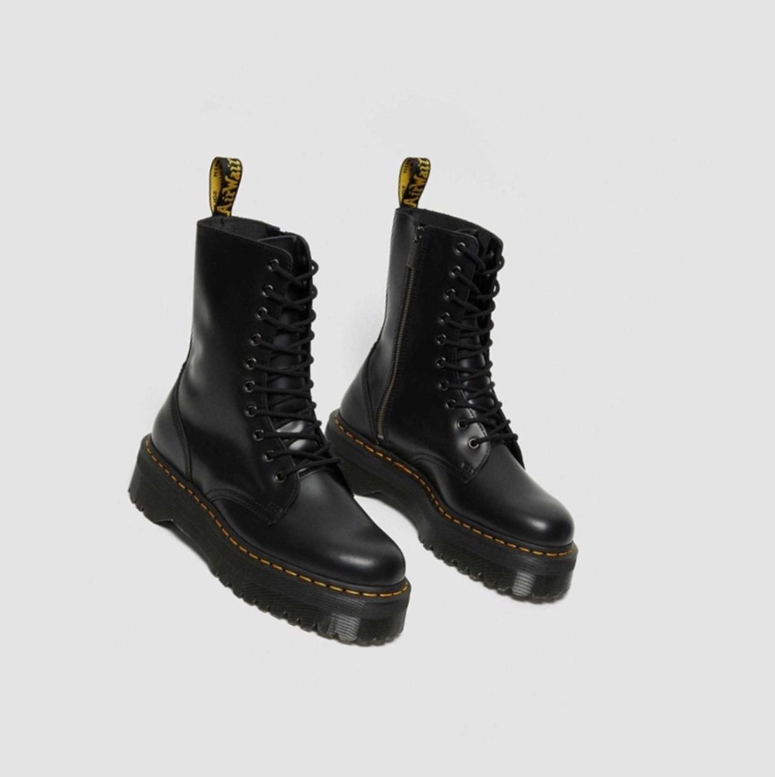 Dr Martens Jadon Hi Smooth Férfi Platform Bakancs Fekete | 417625YNG