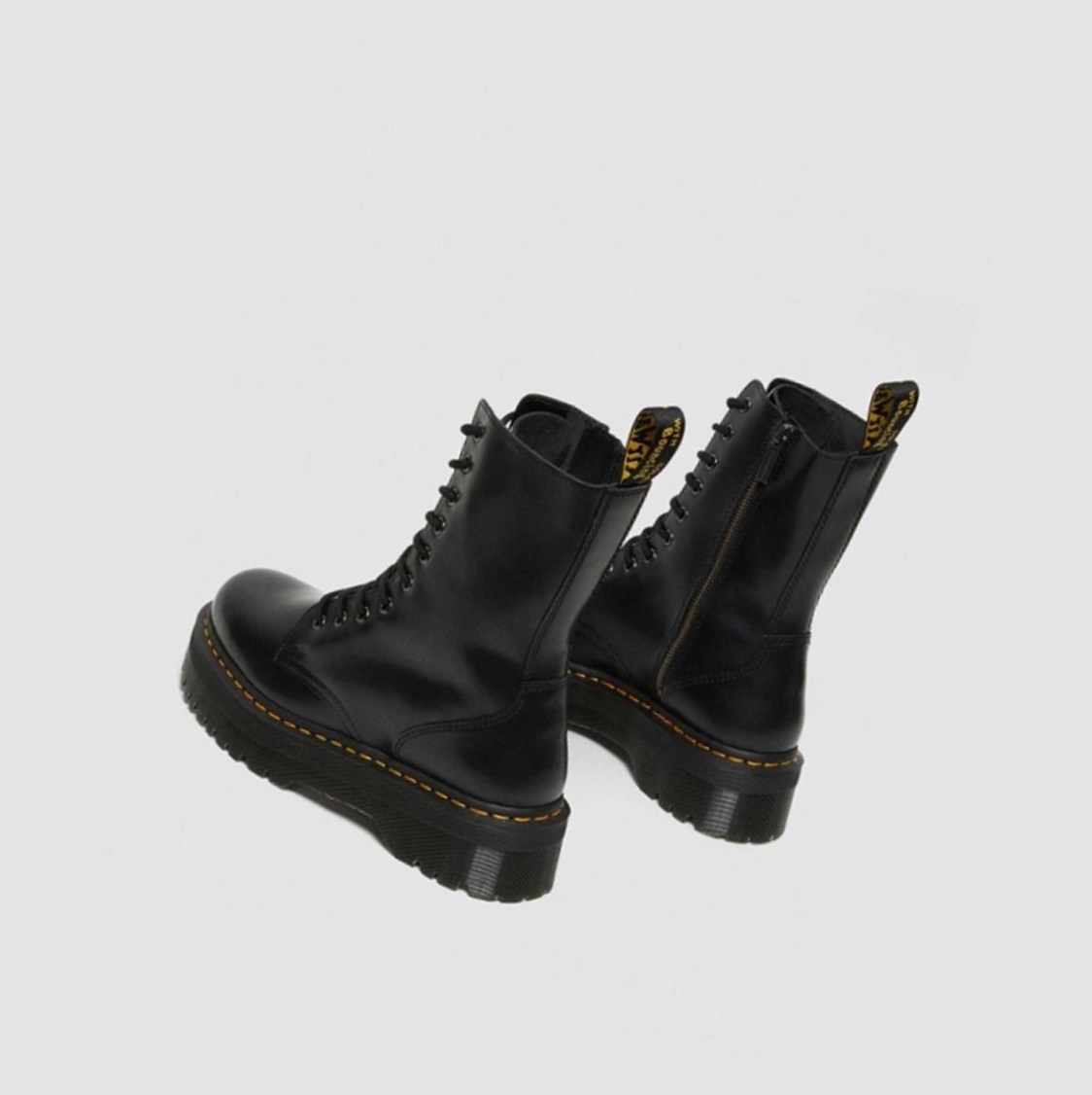 Dr Martens Jadon Hi Smooth Férfi Platform Bakancs Fekete | 417625YNG