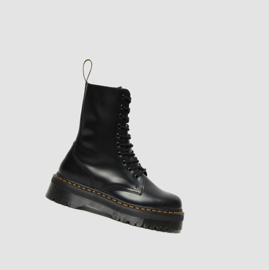 Dr Martens Jadon Hi Smooth Férfi Platform Bakancs Fekete | 417625YNG