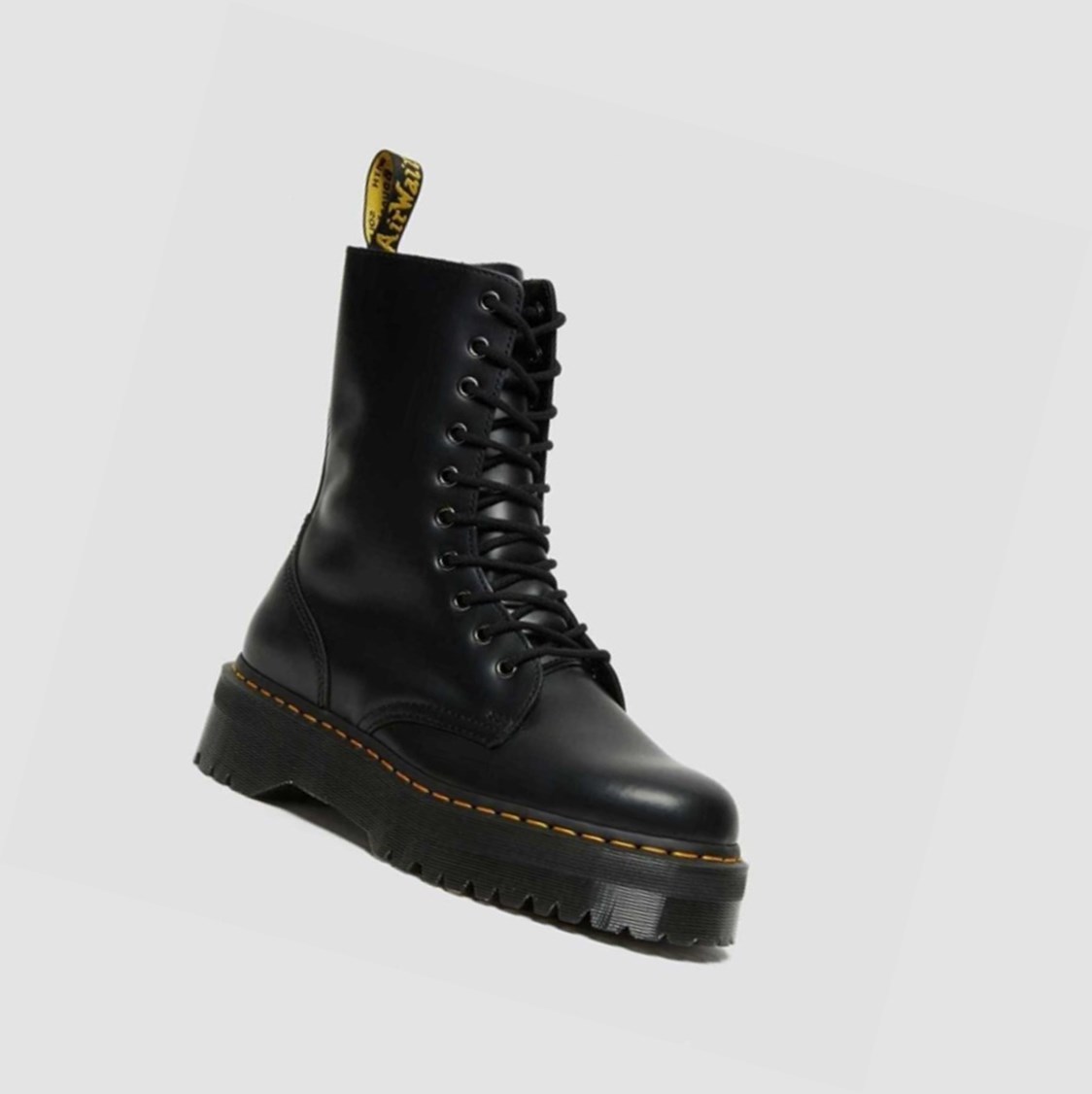 Dr Martens Jadon Hi Smooth Férfi Platform Bakancs Fekete | 417625YNG