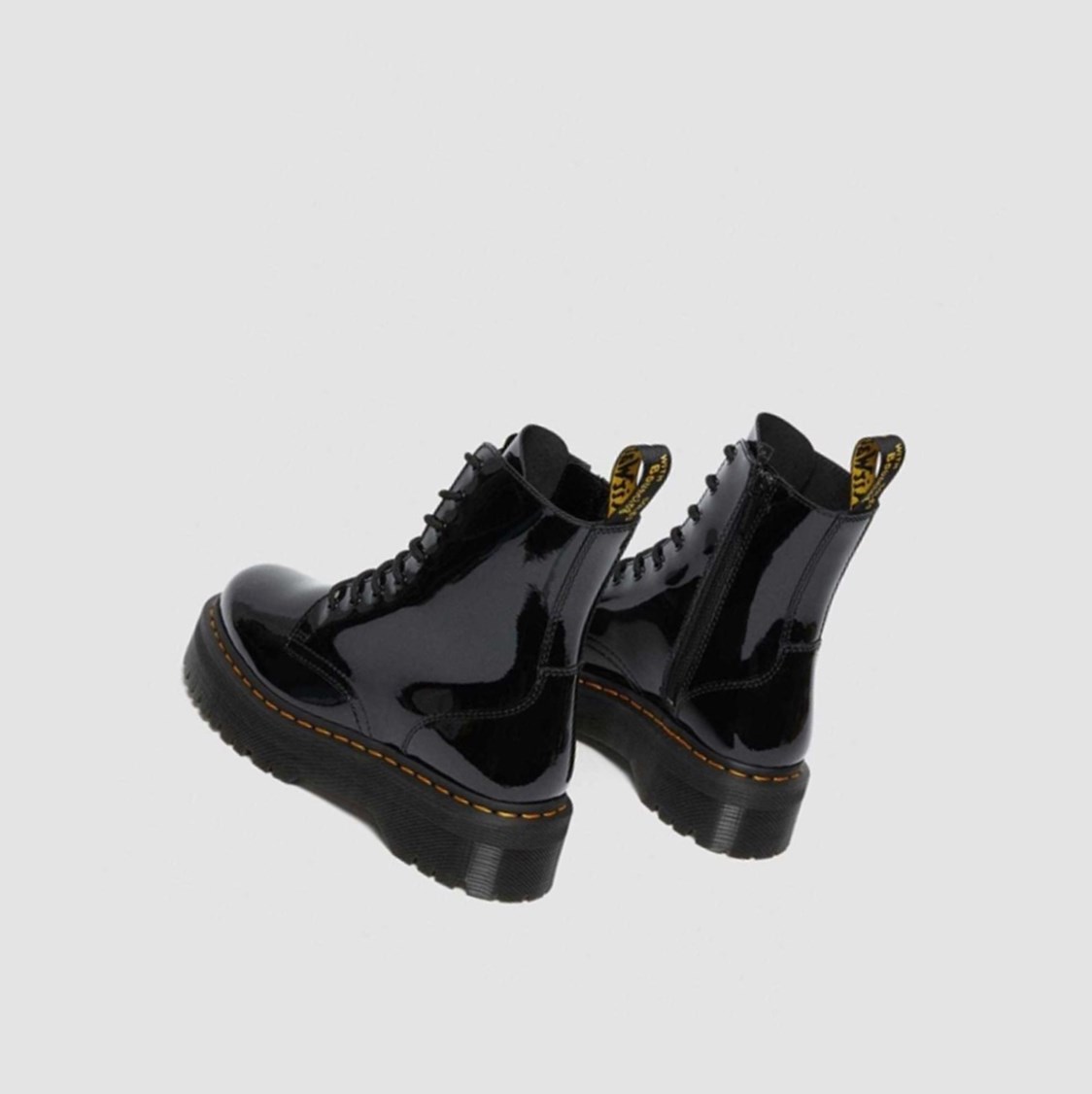 Dr Martens Jadon Lakkbőr Férfi Platform Bakancs Fekete | 102798RQE