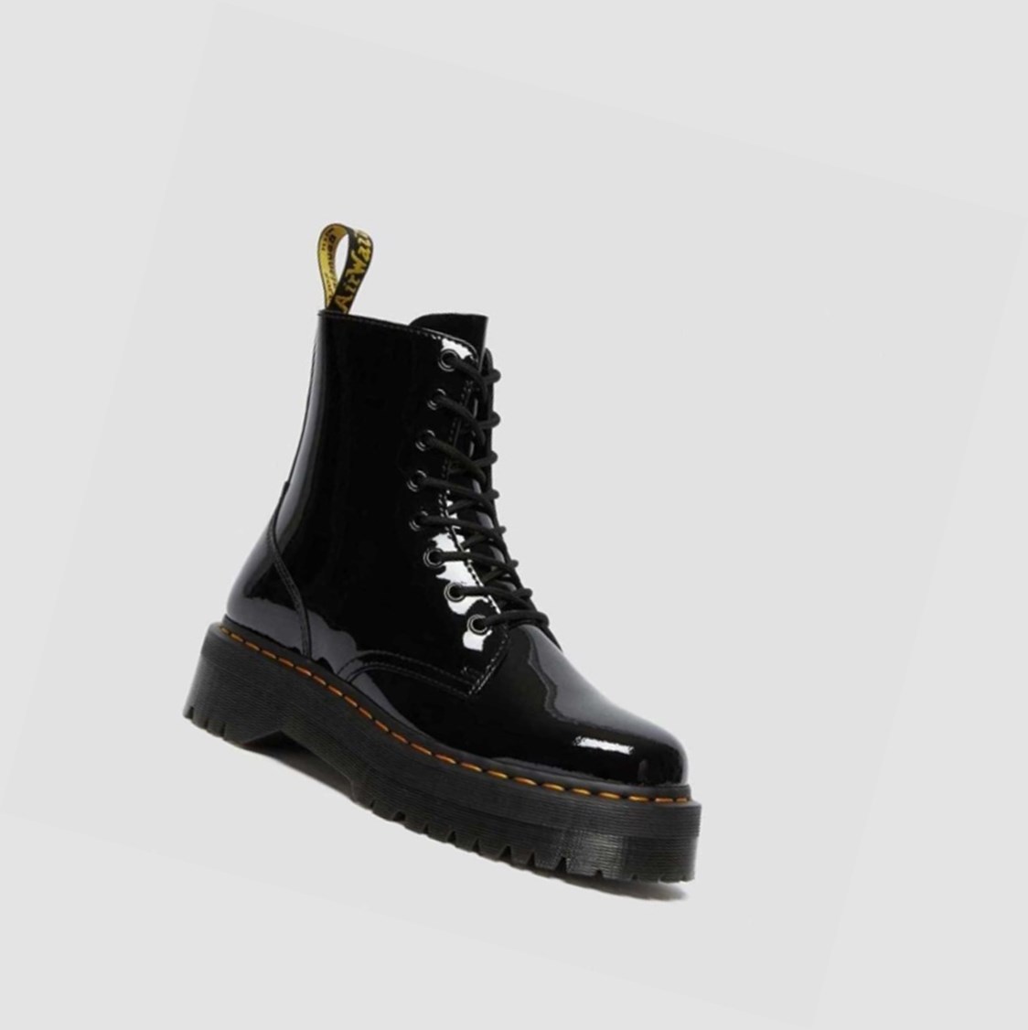 Dr Martens Jadon Lakkbőr Férfi Platform Bakancs Fekete | 102798RQE