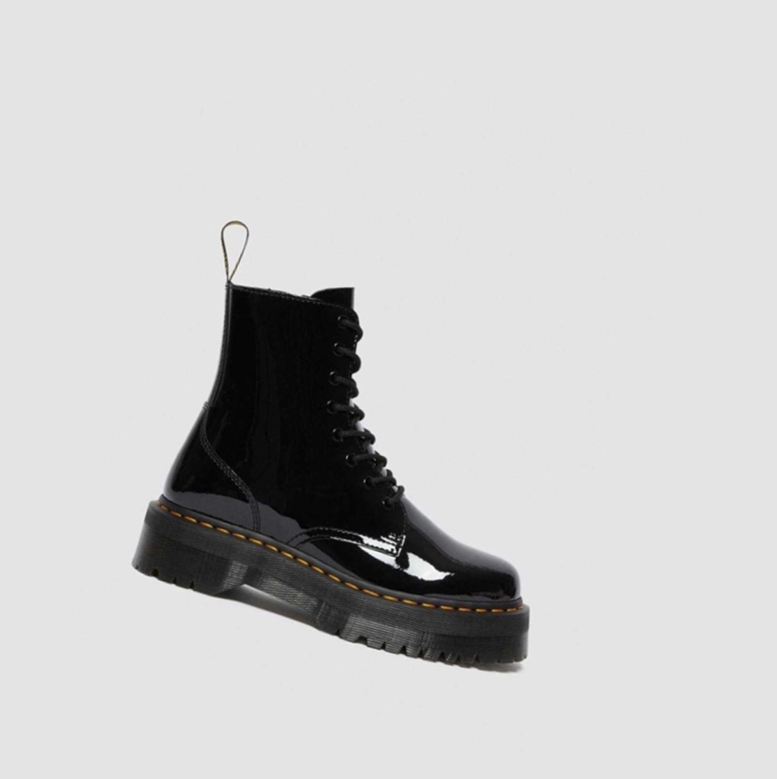 Dr Martens Jadon Lakkbőr Női Platform Bakancs Fekete | 941036VUX