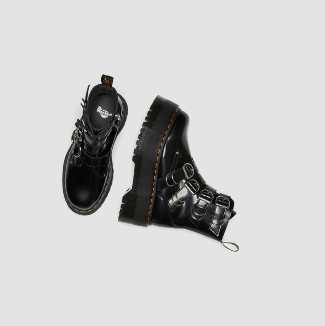 Dr Martens Jadon Max Hardware Női Platform Bakancs Fekete | 657193SME