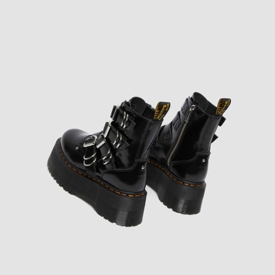 Dr Martens Jadon Max Hardware Női Platform Bakancs Fekete | 657193SME