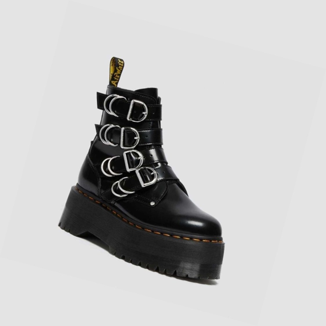 Dr Martens Jadon Max Hardware Női Platform Bakancs Fekete | 657193SME