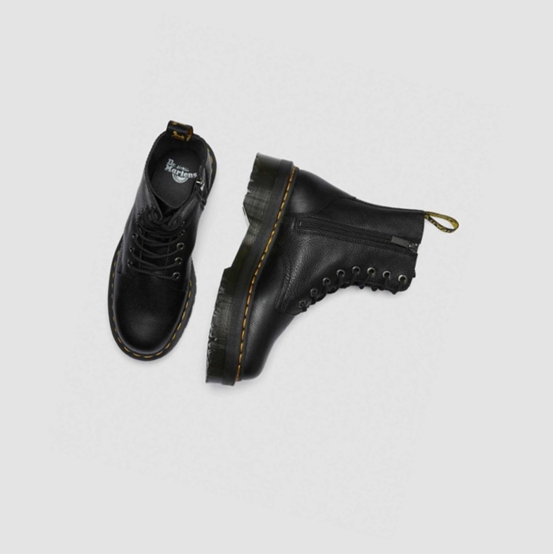 Dr Martens Jadon Pisa Férfi Platform Bakancs Fekete | 867941PDM