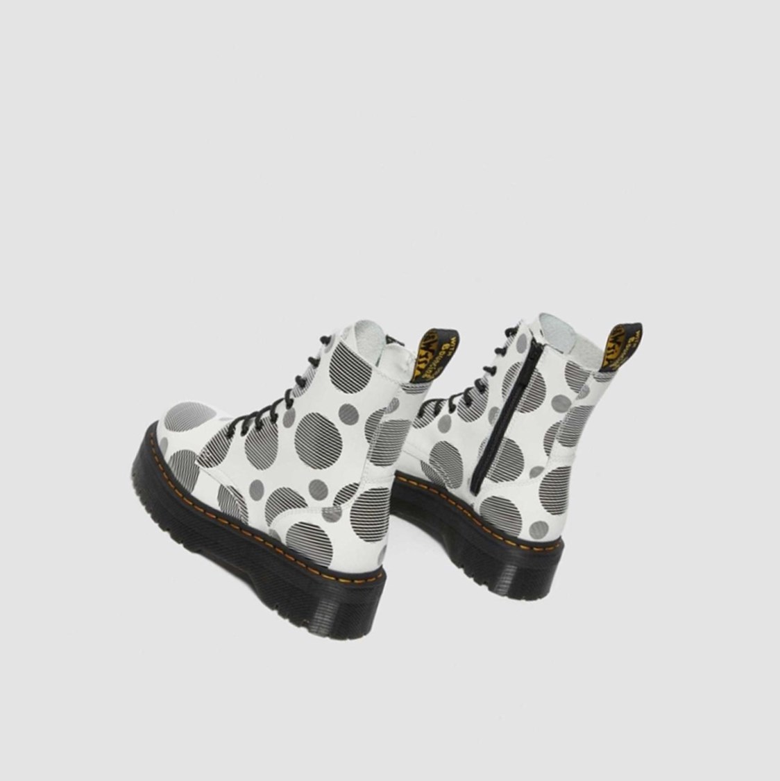 Dr Martens Jadon Polka Dot Smooth Férfi Platform Bakancs Fehér | 728903PUM