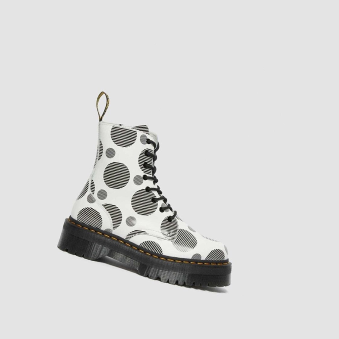 Dr Martens Jadon Polka Dot Smooth Férfi Platform Bakancs Fehér | 728903PUM