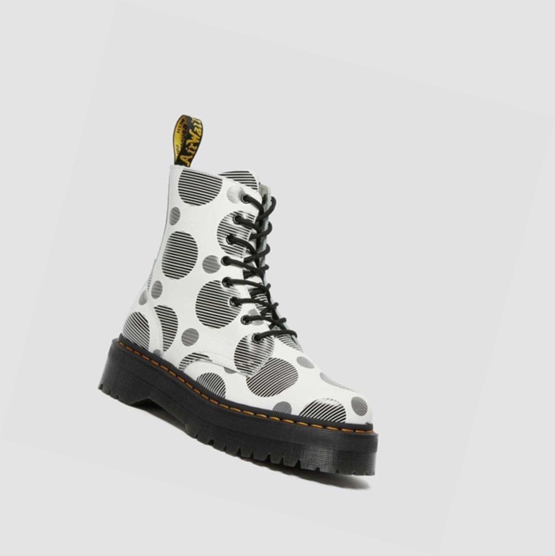 Dr Martens Jadon Polka Dot Smooth Férfi Platform Bakancs Fehér | 728903PUM