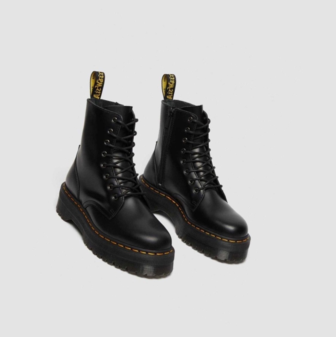 Dr Martens Jadon Smooth Férfi Platform Bakancs Fekete | 486795DPO