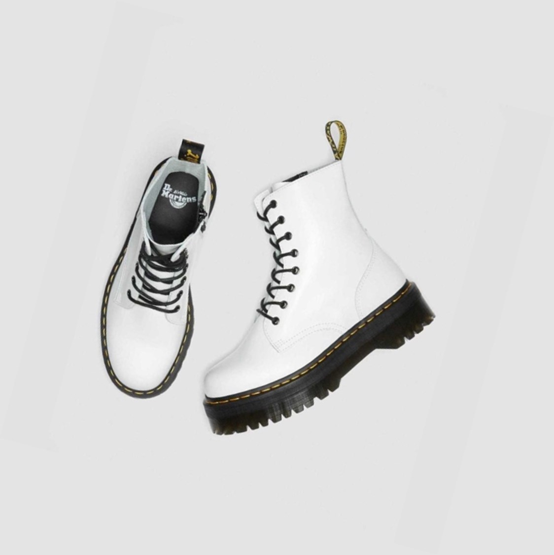 Dr Martens Jadon Smooth Férfi Platform Bakancs Fehér | 510938QGI