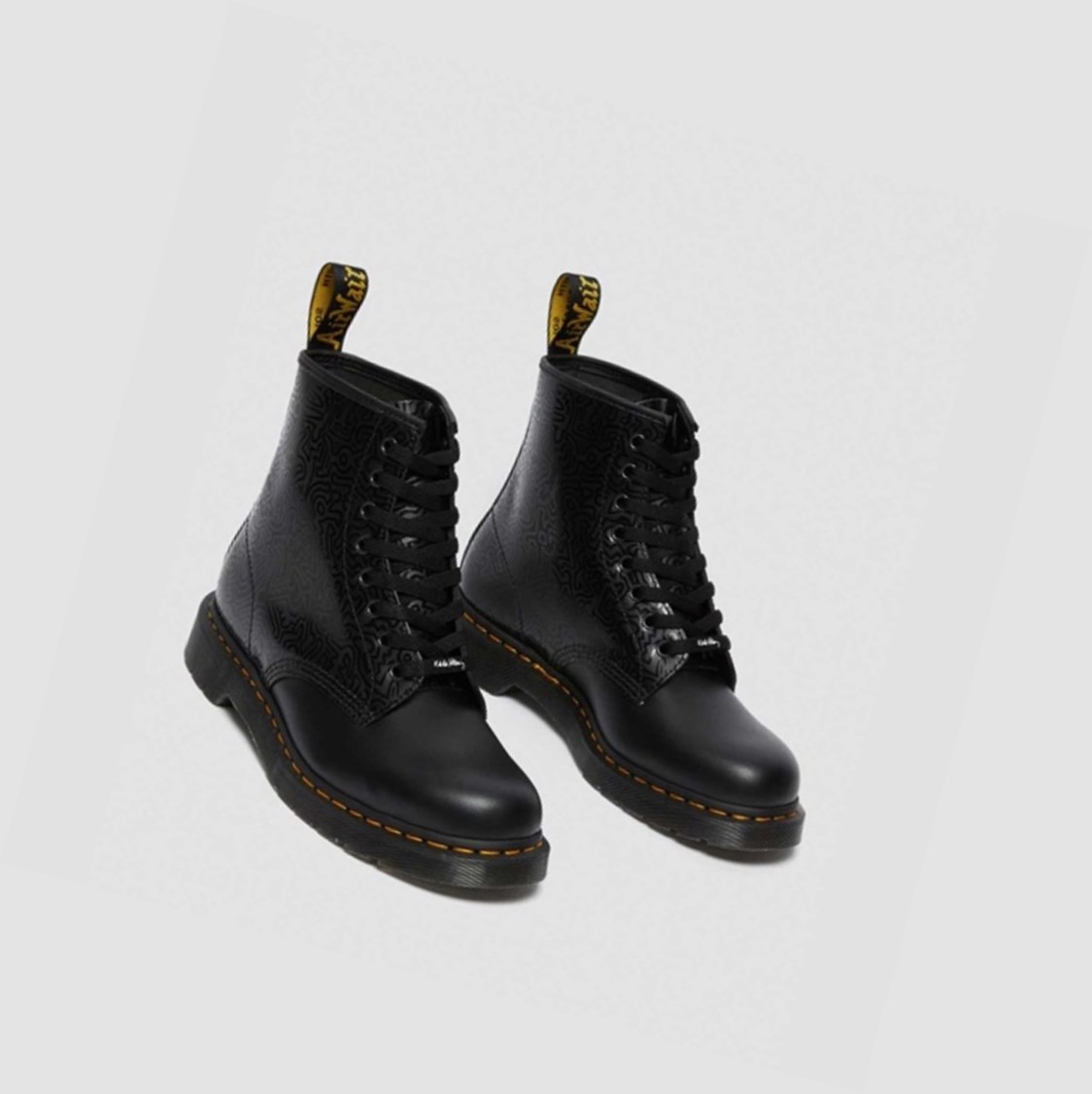 Dr Martens Keith Haring 1460 Smooth Férfi Fűzős Bakancs Fekete Színes | 583760PEV