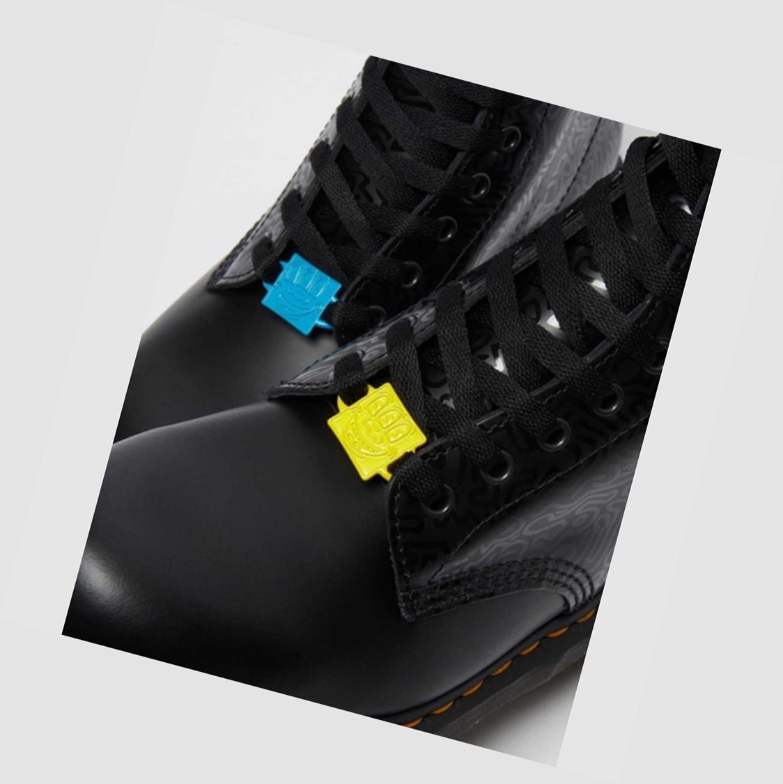 Dr Martens Keith Haring 1460 Smooth Férfi Fűzős Bakancs Fekete Színes | 583760PEV