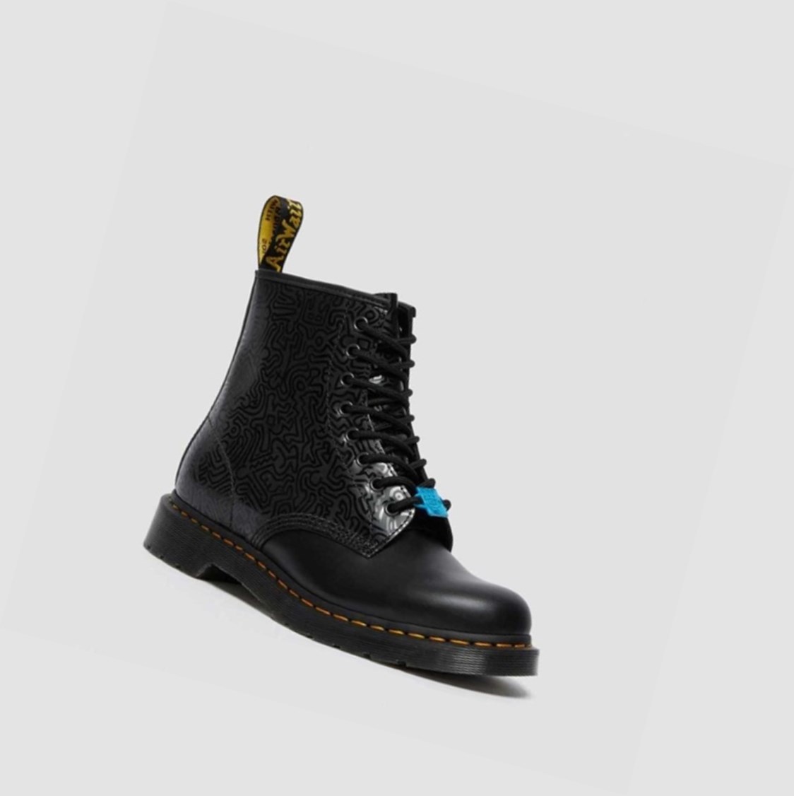 Dr Martens Keith Haring 1460 Smooth Férfi Fűzős Bakancs Fekete Színes | 583760PEV