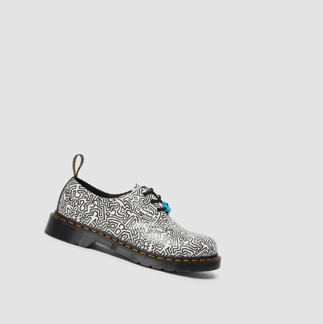 Dr Martens Keith Haring 1461 Printed Férfi Oxford Cipő Fekete Fehér | 504637JHT