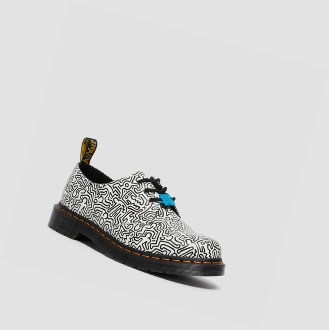 Dr Martens Keith Haring 1461 Printed Férfi Oxford Cipő Fekete Fehér | 504637JHT