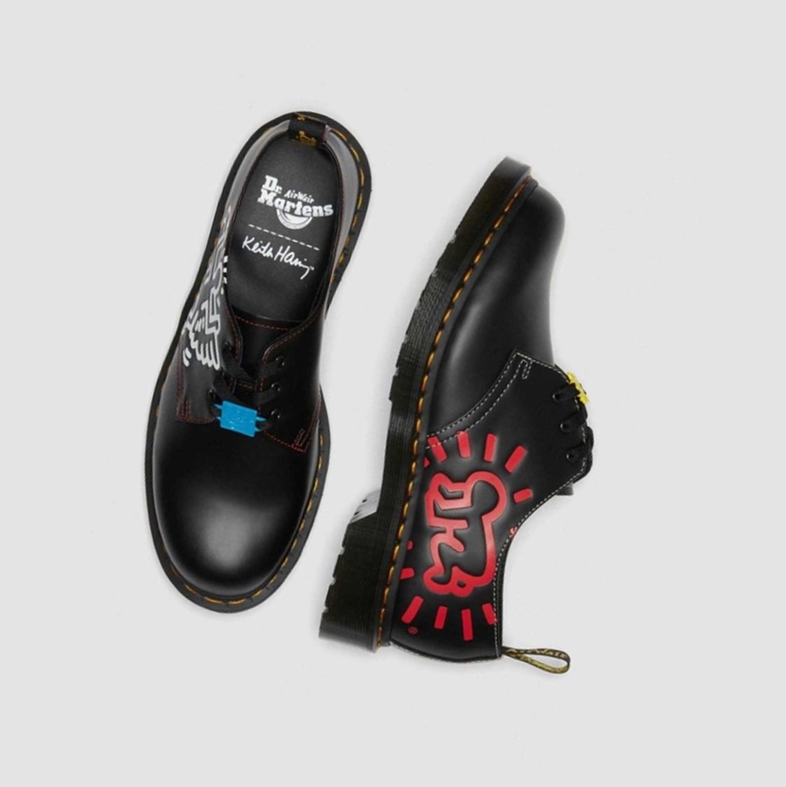 Dr Martens Keith Haring 1461 Smooth Férfi Oxford Cipő Fekete | 271085XFO