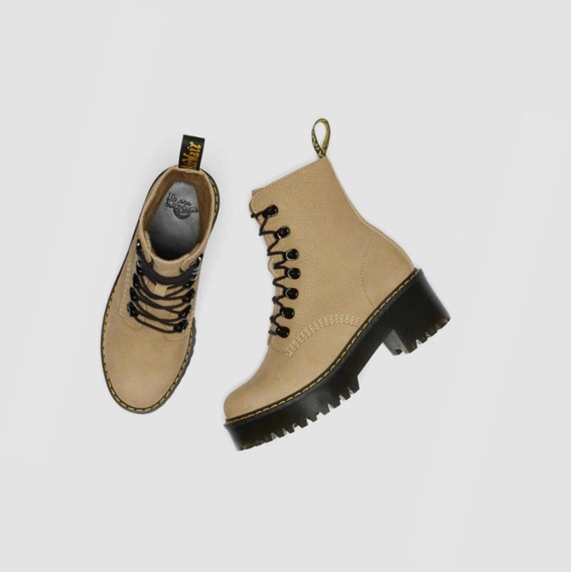 Dr Martens Leona Nubuck Női Fűzős Bakancs Barna | 924716NRG