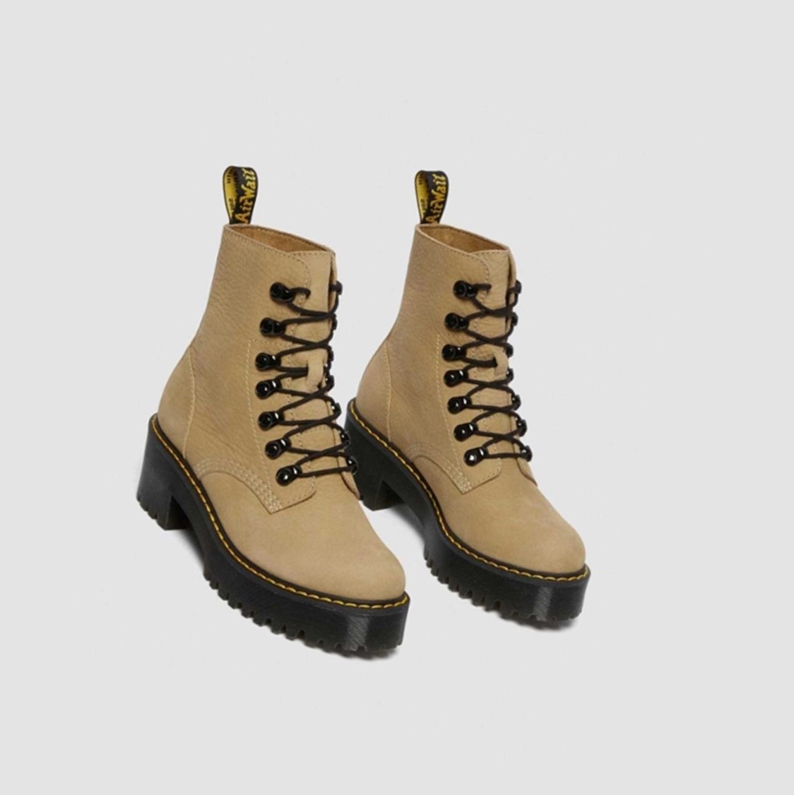 Dr Martens Leona Nubuck Női Fűzős Bakancs Barna | 924716NRG