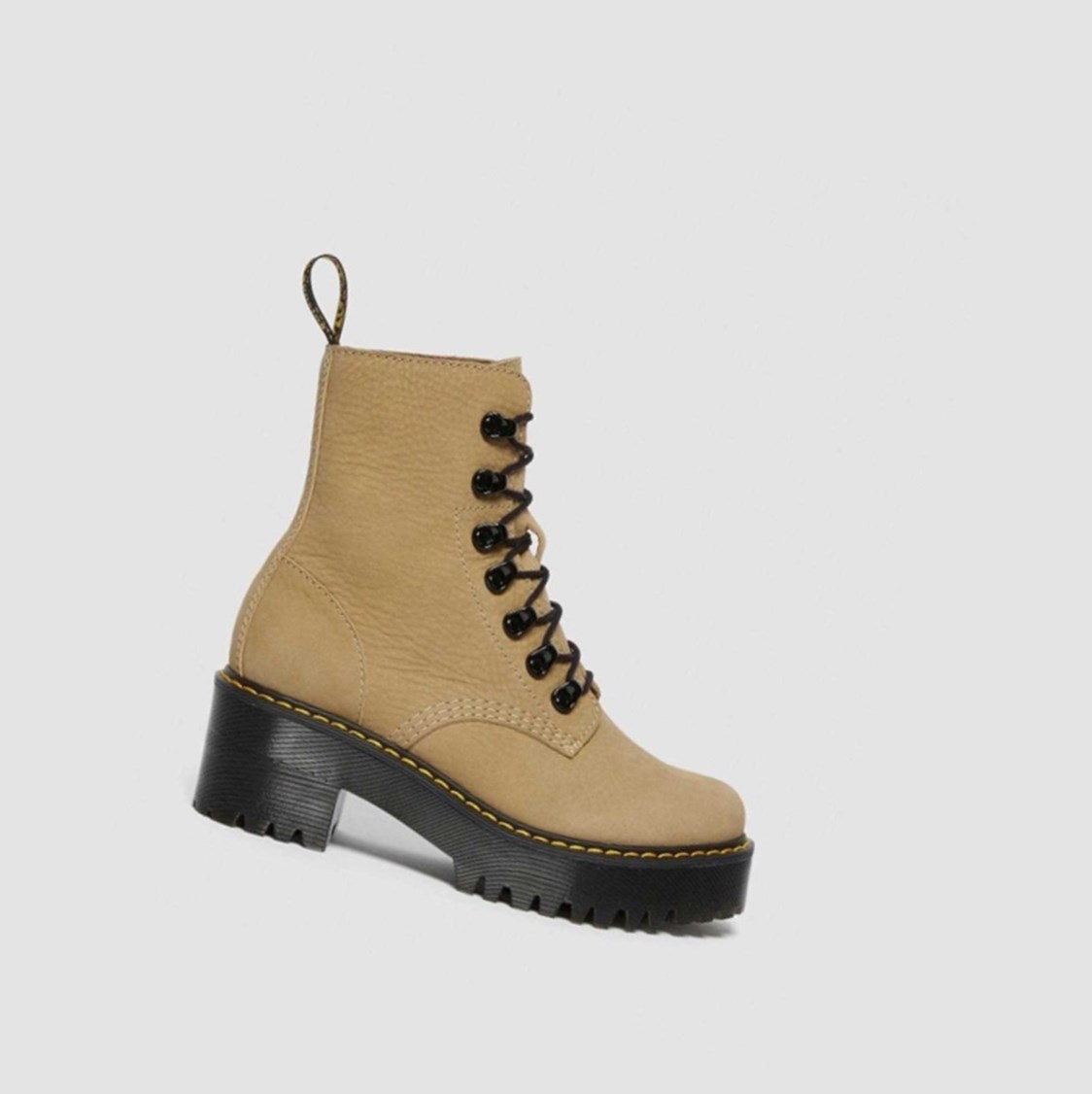 Dr Martens Leona Nubuck Női Fűzős Bakancs Barna | 924716NRG