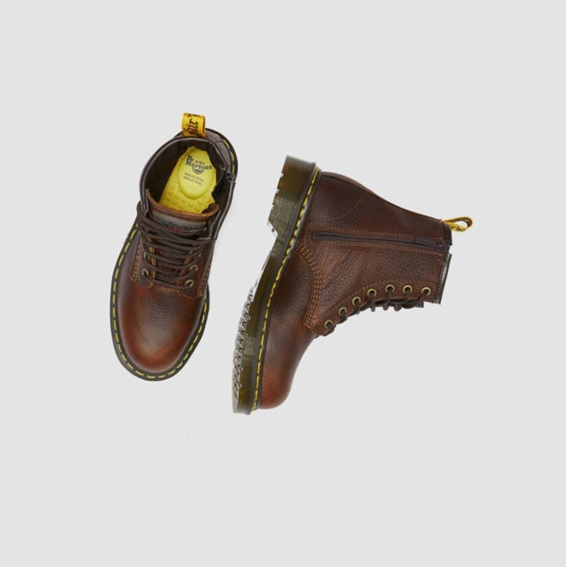 Dr Martens Maple Zip Steel Toe Női Munkabakancs TEAK INDUSTRIAL BEAR | 125390GYC