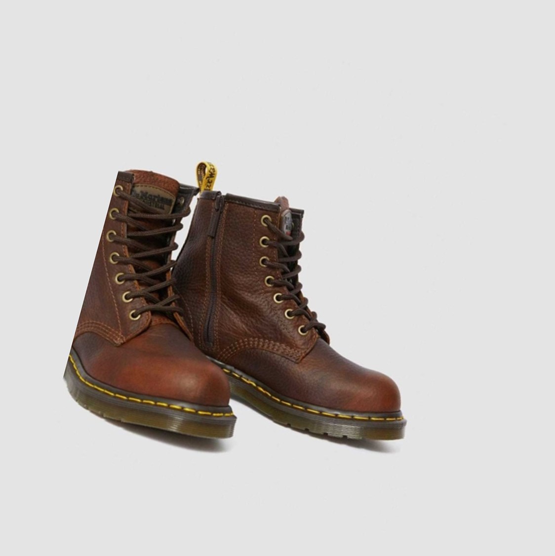 Dr Martens Maple Zip Steel Toe Női Munkabakancs TEAK INDUSTRIAL BEAR | 125390GYC