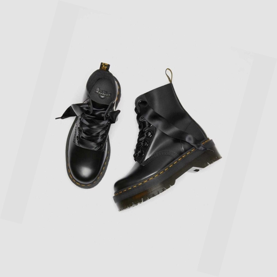 Dr Martens Molly Női Platform Bakancs Fekete | 678529BPF