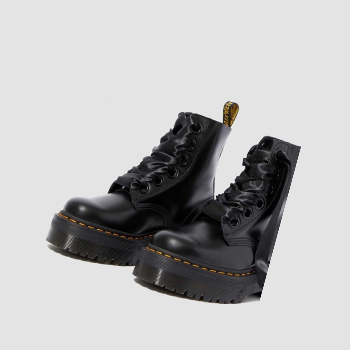 Dr Martens Molly Női Platform Bakancs Fekete | 678529BPF