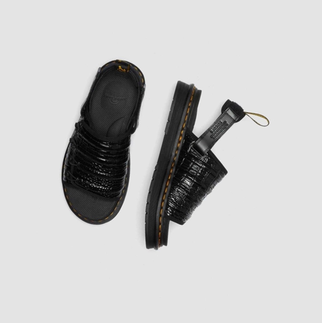 Dr Martens Mura Suicoke Croco Férfi Szandál Fekete | 643580PSK