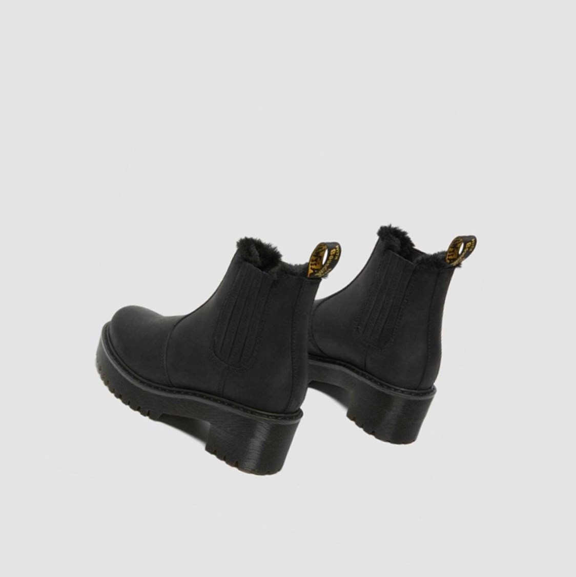 Dr Martens Rometty Faux Fur Női Chelsea Bakancs Fekete | 831526ODG