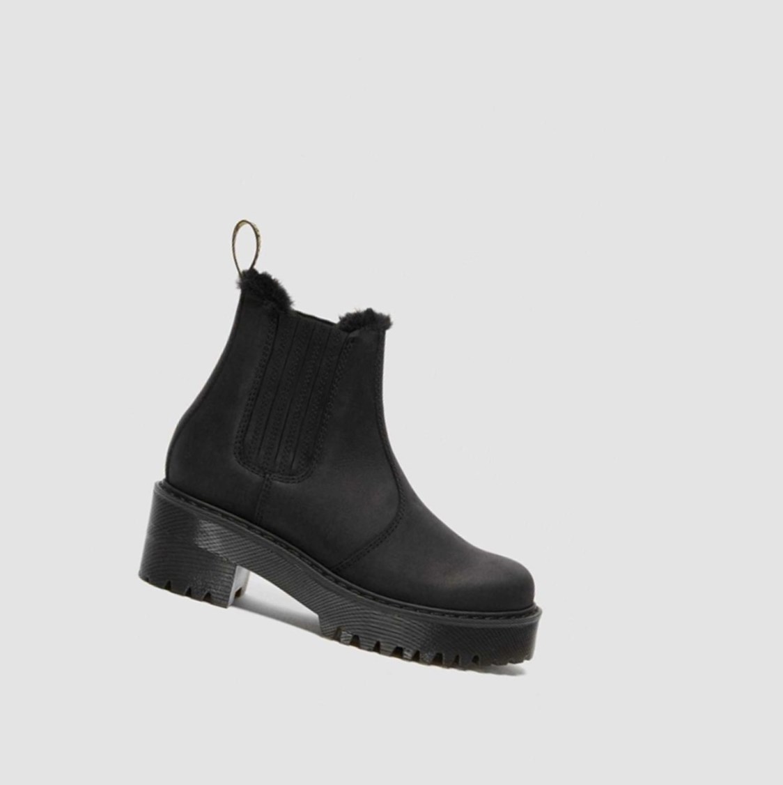 Dr Martens Rometty Faux Fur Női Chelsea Bakancs Fekete | 831526ODG