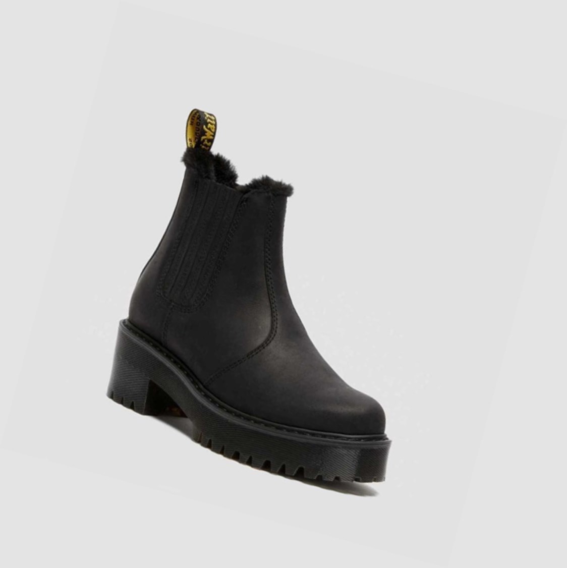 Dr Martens Rometty Faux Fur Női Chelsea Bakancs Fekete | 831526ODG